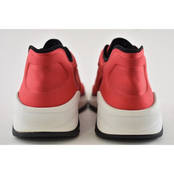 Chanel Mens 19P Red Lycra White Black CC Logo Lace Low Top Trainer Sneaker 44 11 - Picture 11 of 12